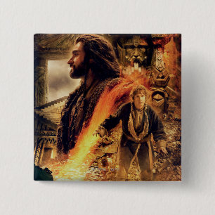 THORIN OAKENSHIELD™ and BILBO BAGGINS™ in Ereb 15 Cm Square Badge