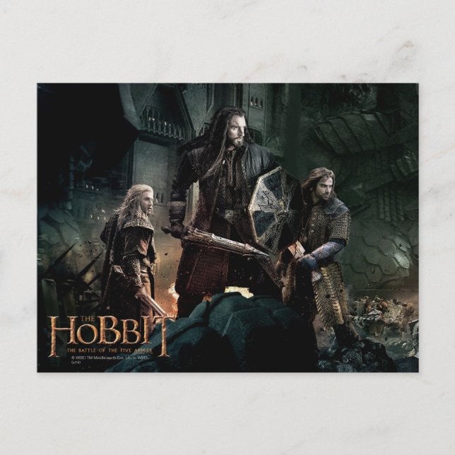 THORIN OAKENSHIELD™, Fili, & Kili At Battle Edge Postcard (Front)