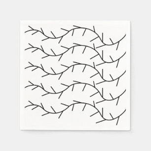 Thorn Black and White Thorn  Napkin