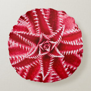 thorn cactus,natural pattern,abstract red backgrou round cushion