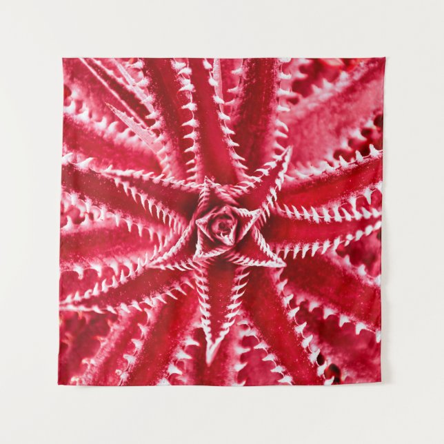 thorn cactus,natural pattern,abstract red backgrou tapestry (Front)