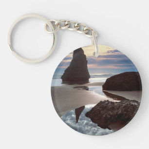 Thorn-Shaped seastack Face Rock Wayside, OR Key Ring
