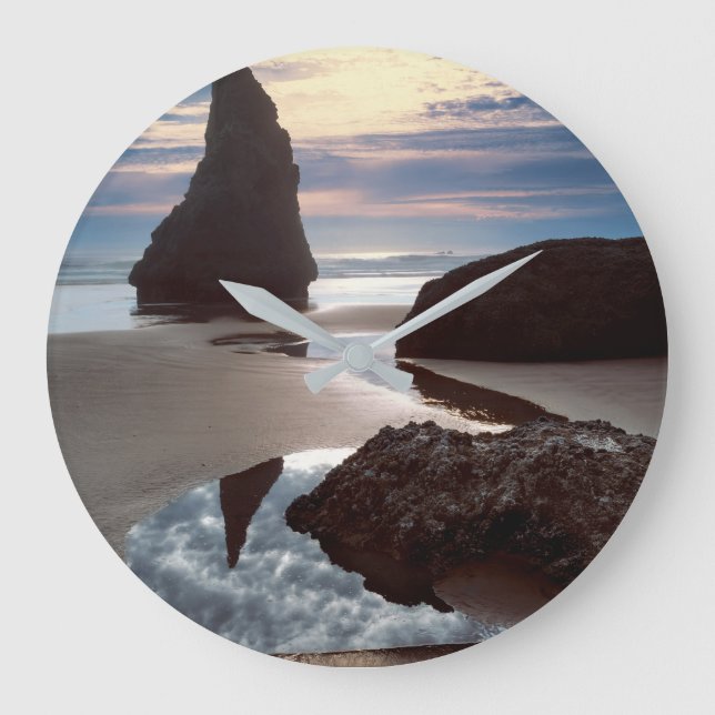 Thorn-Shaped seastack | Face Rock Wayside, OR Large Clock (Front)