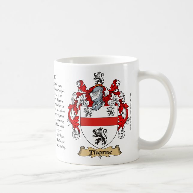 Thorne, the Origin, the Meaning and the Crest Coffee Mug (Right)