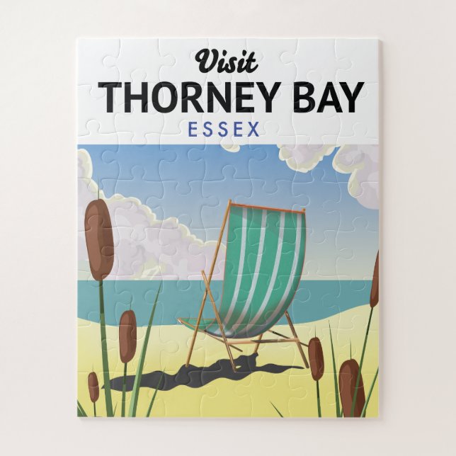 Thorney Bay, Essex Seaside travel poster Jigsaw Puzzle (Vertical)