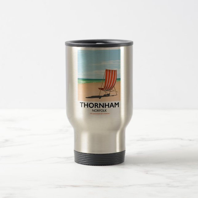 Thornham Norfolk seaside travel poster. Mug (Center)