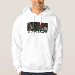 Thorns Skull Roses Feet Mediaeval Coloured Floral Hoodie