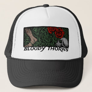 Thorns Skull Roses Feet Mediaeval Coloured Floral Trucker Hat