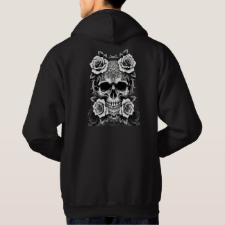 Thorny Embrace Skull – Gothic Lace & Roses Liner Hoodie