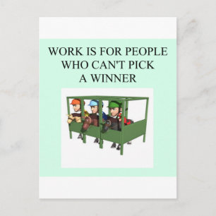 thorough bred horse racing design postcard