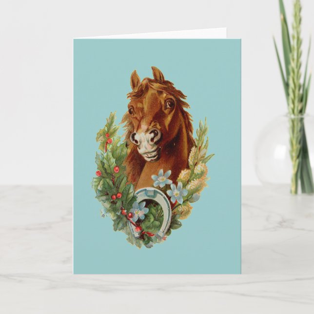 Thoroughbred Christmas Wishes Holiday Card (Front)