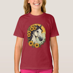 Thoroughbred Horse And Black Eyed Susan Flowers T-Shirt