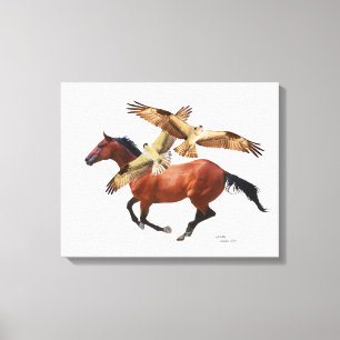 Thoroughbred Horse Hawks Canvas