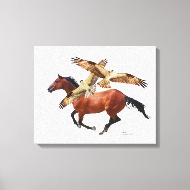 Thoroughbred Horse Hawks Canvas (Front)