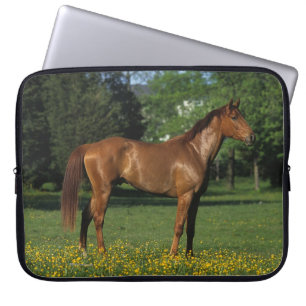 Thoroughbred Horse in Flowers Laptop Sleeve