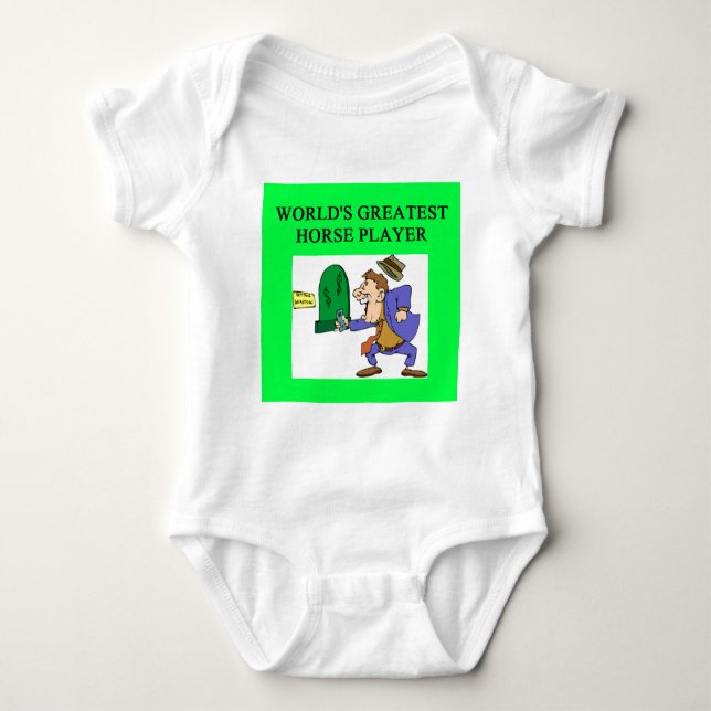 thoroughbred horse racing baby bodysuit (Front)