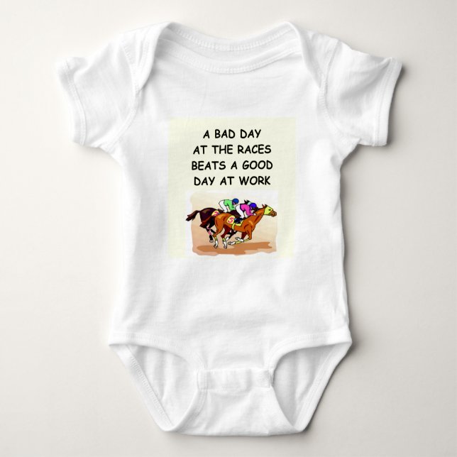 thoroughbred horse racing baby bodysuit (Front)