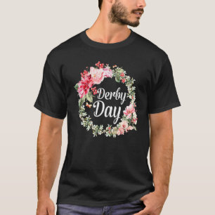 Thoroughbred Horse Racing Derby Day Rose Wreath T-Shirt