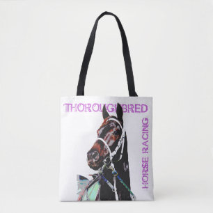 Thoroughbred Horse Racing Tote Bag