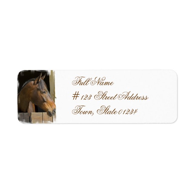 Thoroughbred Horse Return Address Label (Front)