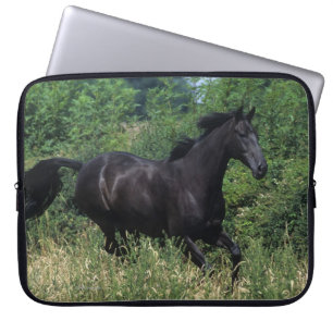 Thoroughbred Horse Running in Grass Laptop Sleeve