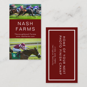 Thoroughbred Horse Trainer Racing Business Cards