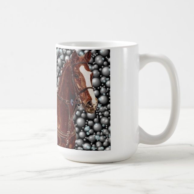 Thoroughbred Horse w/ Bubbles Art Coffee Mug (Right)