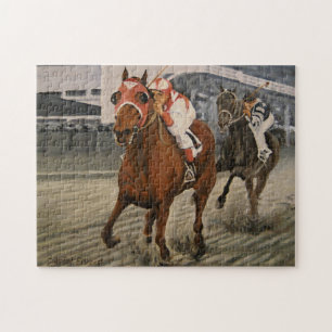 Thoroughbred Horse Wins Race Jigsaw Puzzle