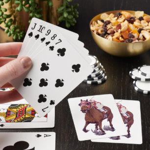 Thoroughbred Horse Wins Race Playing Cards