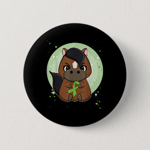 Thoroughbred Horse With Ribbon Mental Health Aware 6 Cm Round Badge