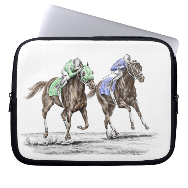 Thoroughbred Horses Racing Laptop Sleeve (Front)