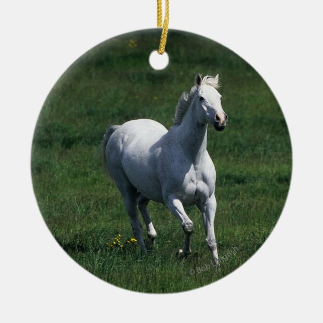 Thoroughbred Mare Ceramic Tree Decoration (Front)