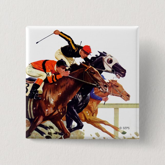 Thoroughbred Race 15 Cm Square Badge (Front)