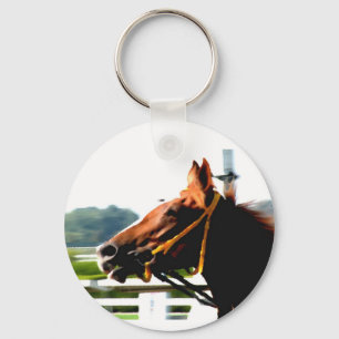 Thoroughbred race horse keychain