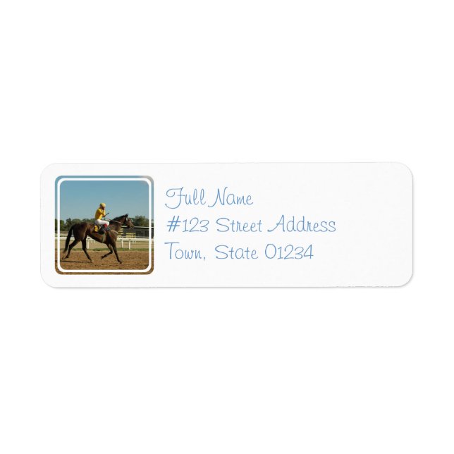 Thoroughbred Race Horse Mailing Label (Front)
