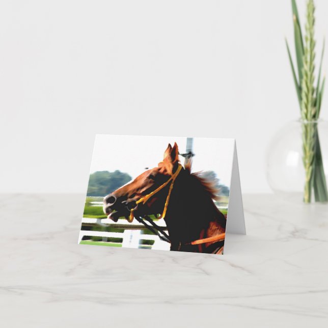 Thoroughbred race horse note card (Front)