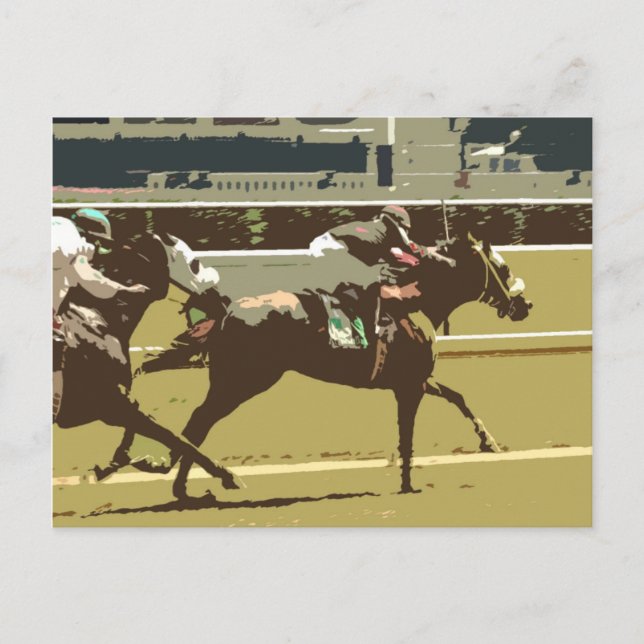thoroughbred race horse postcard (Front)