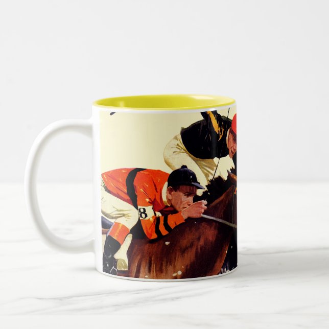 Thoroughbred Race Two-Tone Coffee Mug (Left)