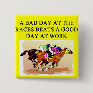 thoroughbred racing lovers 15 cm square badge