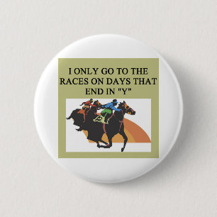thoroughbred racing lovers 6 cm round badge