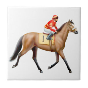 Thoroughbred Trotting to the Post Tile