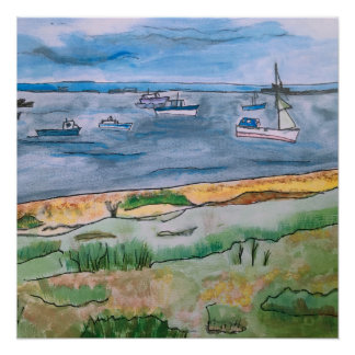 Thorpe bay Seascape Glossy Poster