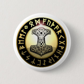 Thor's Hammer 6 Cm Round Badge