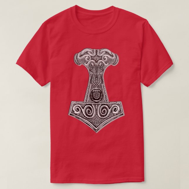 Thors Hammer Mjolnir Viking Norse Mythology T-Shirt (Design Front)