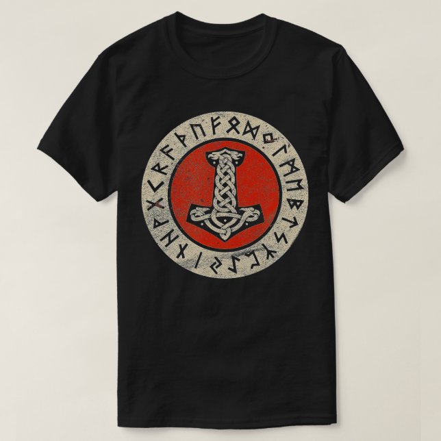 Thors Hammer Mjolnir Wotan Norse Mythology Odin Vi T-Shirt (Design Front)