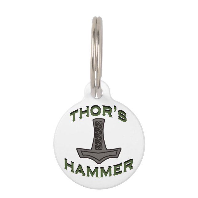 Thor's Hammer Pet Tag (Front)