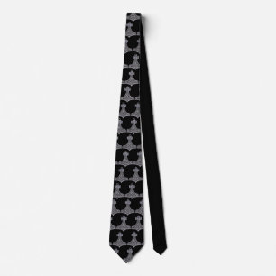 Thor's Hammer-silver Tie Black Background