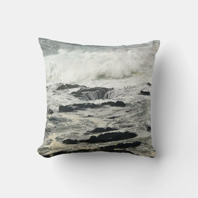 Thor's Well, Cape Perpetua, Oregon Coast Cushion (Front)