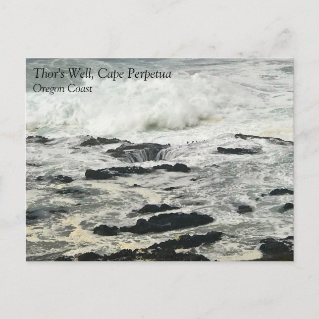 Thor's Well, Cape Perpetua, Oregon Coast Postcard (Front)