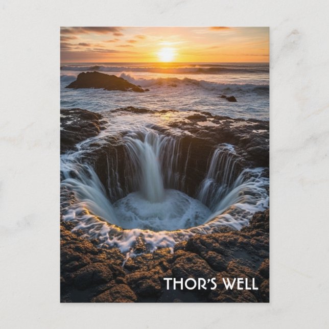 Thor's Well Oregon Coast Postcard (Front)